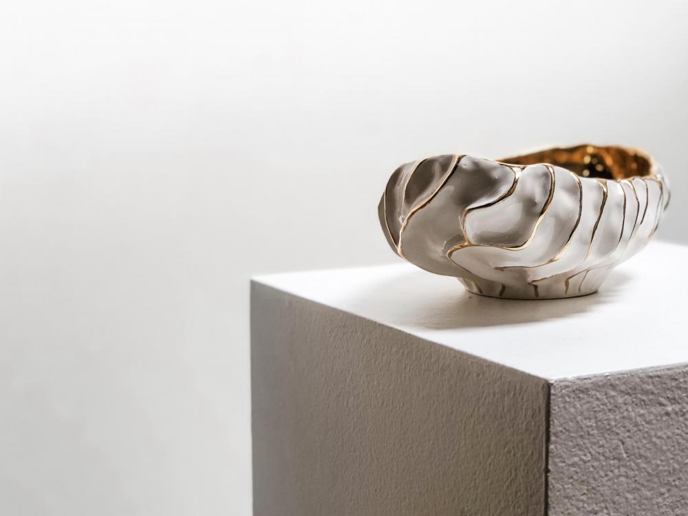 Shell bowl 24 carat